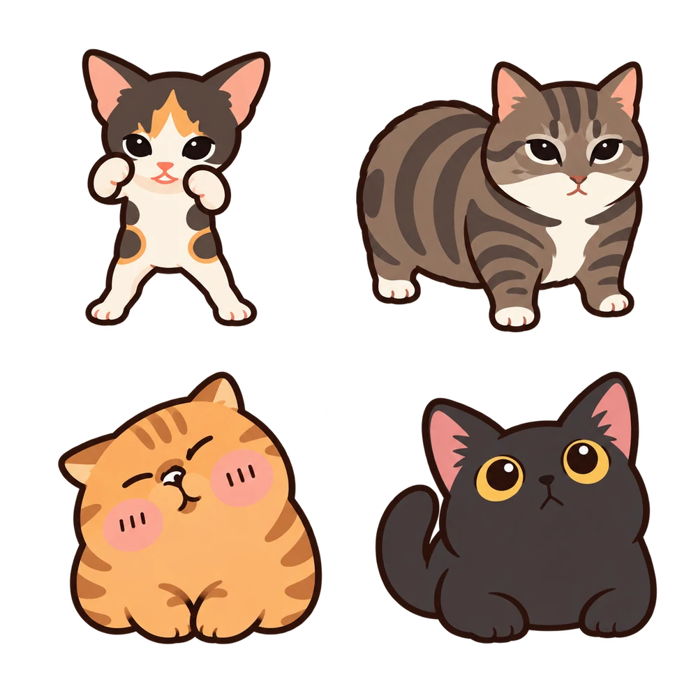 Paw Cat, an upright 2D kitten with raised front paws